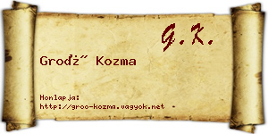 Groó Kozma névjegykártya